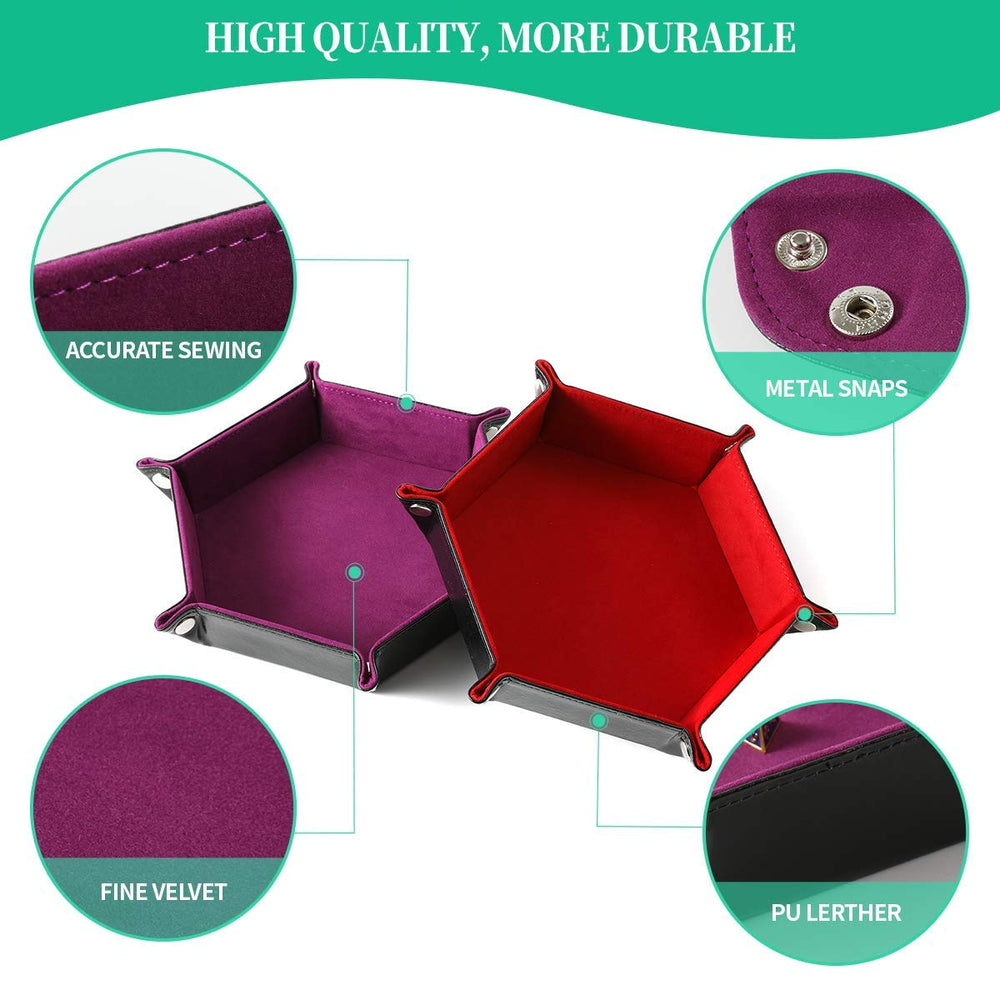 Grajar folding dice tray showing dual-side design for versatile home or travel use
