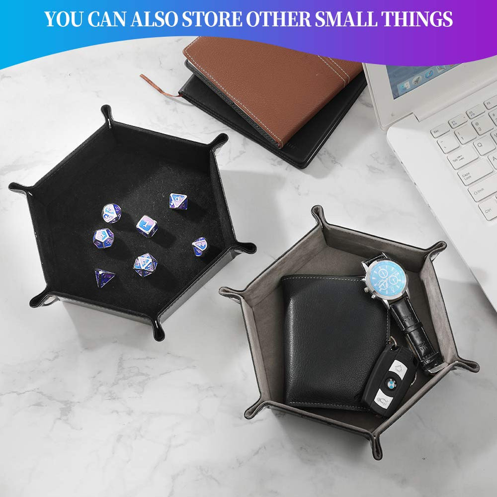 Grajar dice tray used on table for organized storage and gameplay.