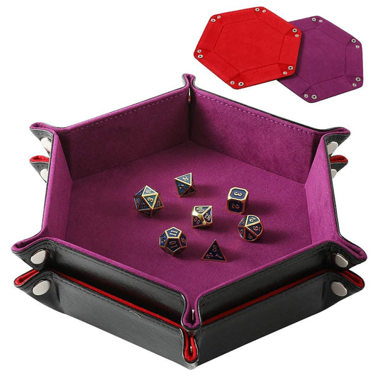 Grajar dice tray red velvet exterior for quiet rolls on any gaming table