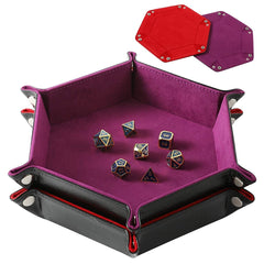 Grajar dice tray red velvet exterior for quiet rolls on any gaming table