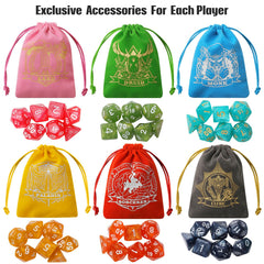 Grajar Nebula polyhedral dice set for RPG campaigns