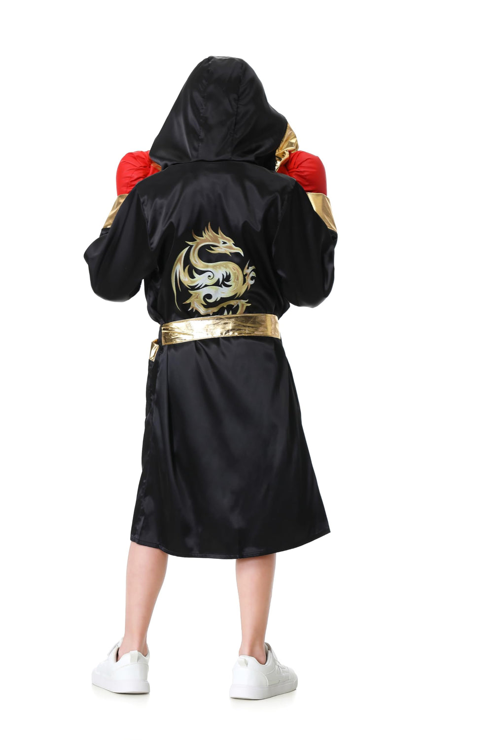 GRAJTCIN boxing costume showcased at a Halloween party setup