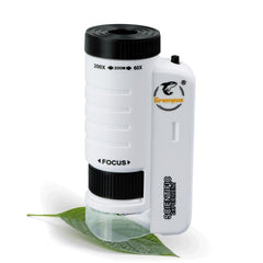 Grampus pocket microscope with 60x-200x zoom for field study.