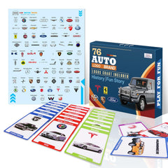 GRANDLMOON 76-brand logo collection showcases diverse car brands for curious learners.