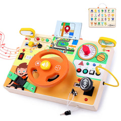 Grarain Busy Board dashboard with buttons for fine motor exploration.