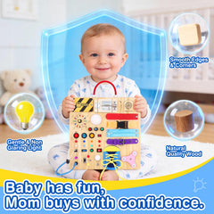 Grarain Busy Board safety-durable wood ensures safe play