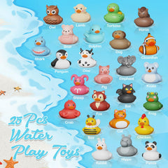 Grarain rubber ducks with soft-grip design fit tiny hands during bath time.