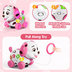 Grasili musical puppy toy with pull-along string boosts independent play
