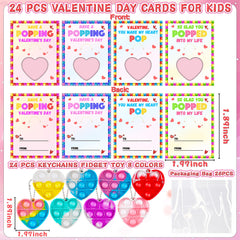 Grastfu mini pop heart keychains in color variants ideal for kid-friendly exchanges.