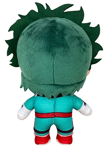 GE Animation Izuku Midoriya 8-inch plush close-up highlights detailed costume craftsmanship.