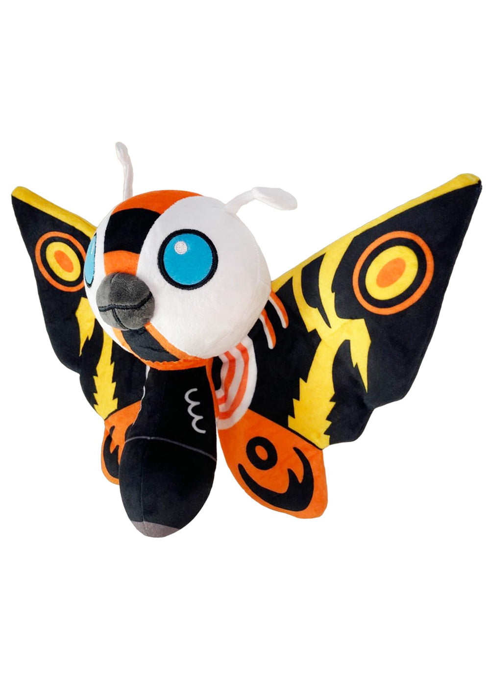 Great Eastern Entertainment Mothra plush close-up of eyes for collectors.