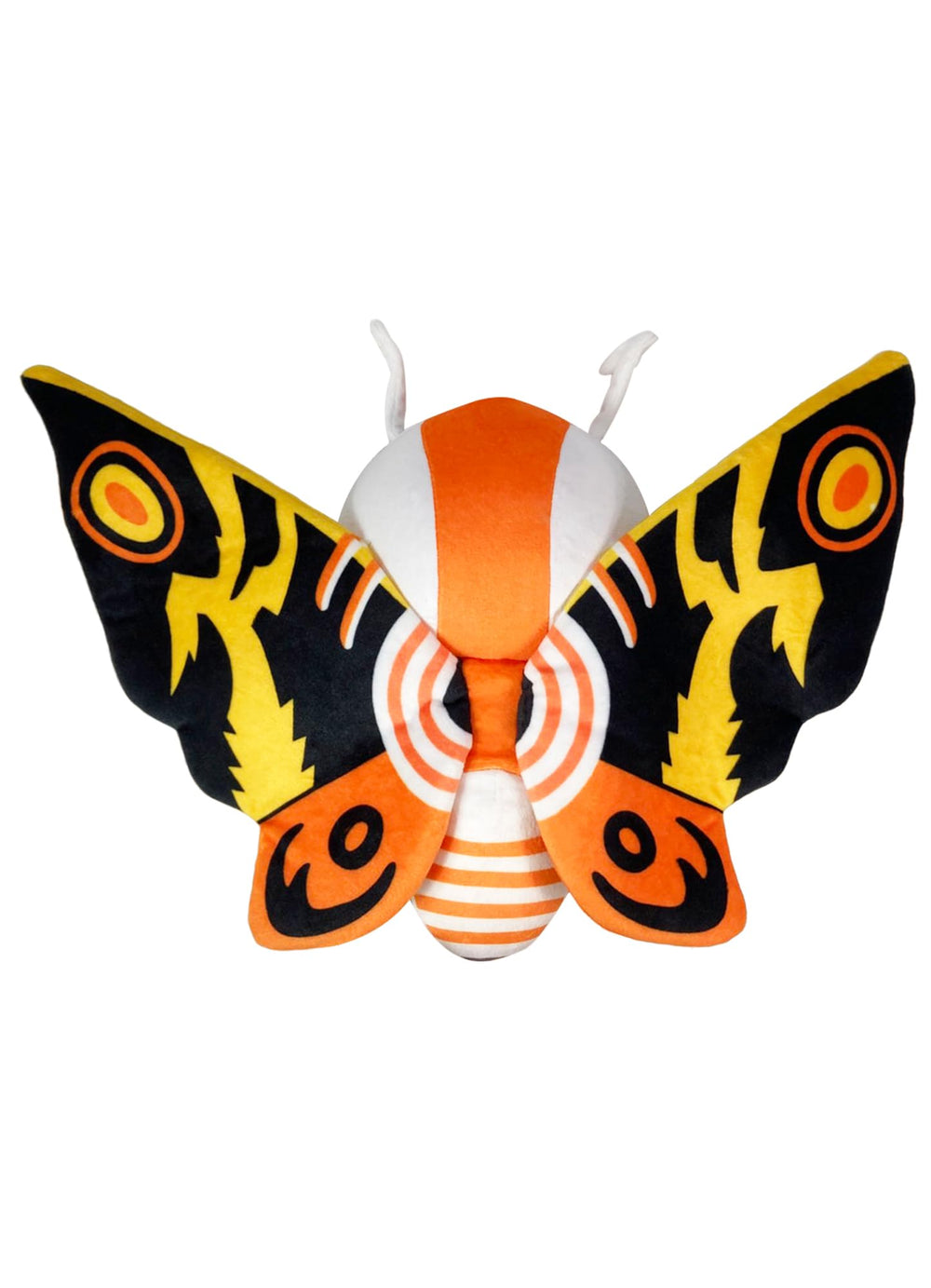 Great Eastern Entertainment Mothra plush with hanging loop ready for display on wall or shelf.