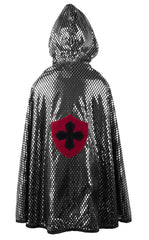 Knight side sparkling silver enhances heroic costumes for pretend play.