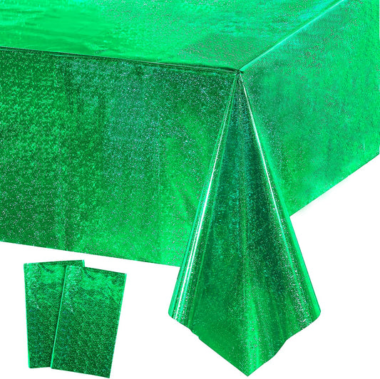 GREATRIL green party table cover in full-table view, 54x108 inches.