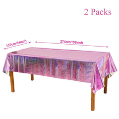GREATRIL pink tablecloth supports girls' princess party themes.