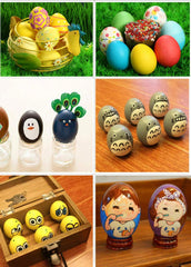 Green FABWOOD wooden eggs used in kids' play kitchens.