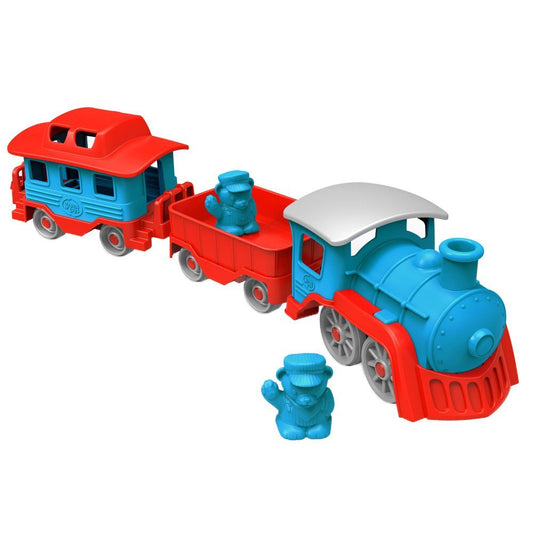 Green Toys Train Blue front view shows a sturdy locomotive