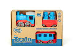 Green Toys Train Blue side view emphasizes compact size for play