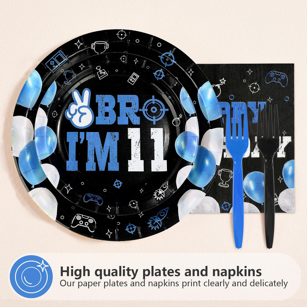 Greencian 11th birthday 7-inch plates show I’M 11 for themed servings