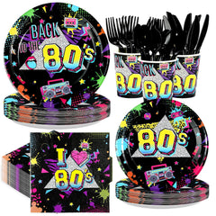 Greencian 80s plates 9-inch for bold retro dining and easy cleanup