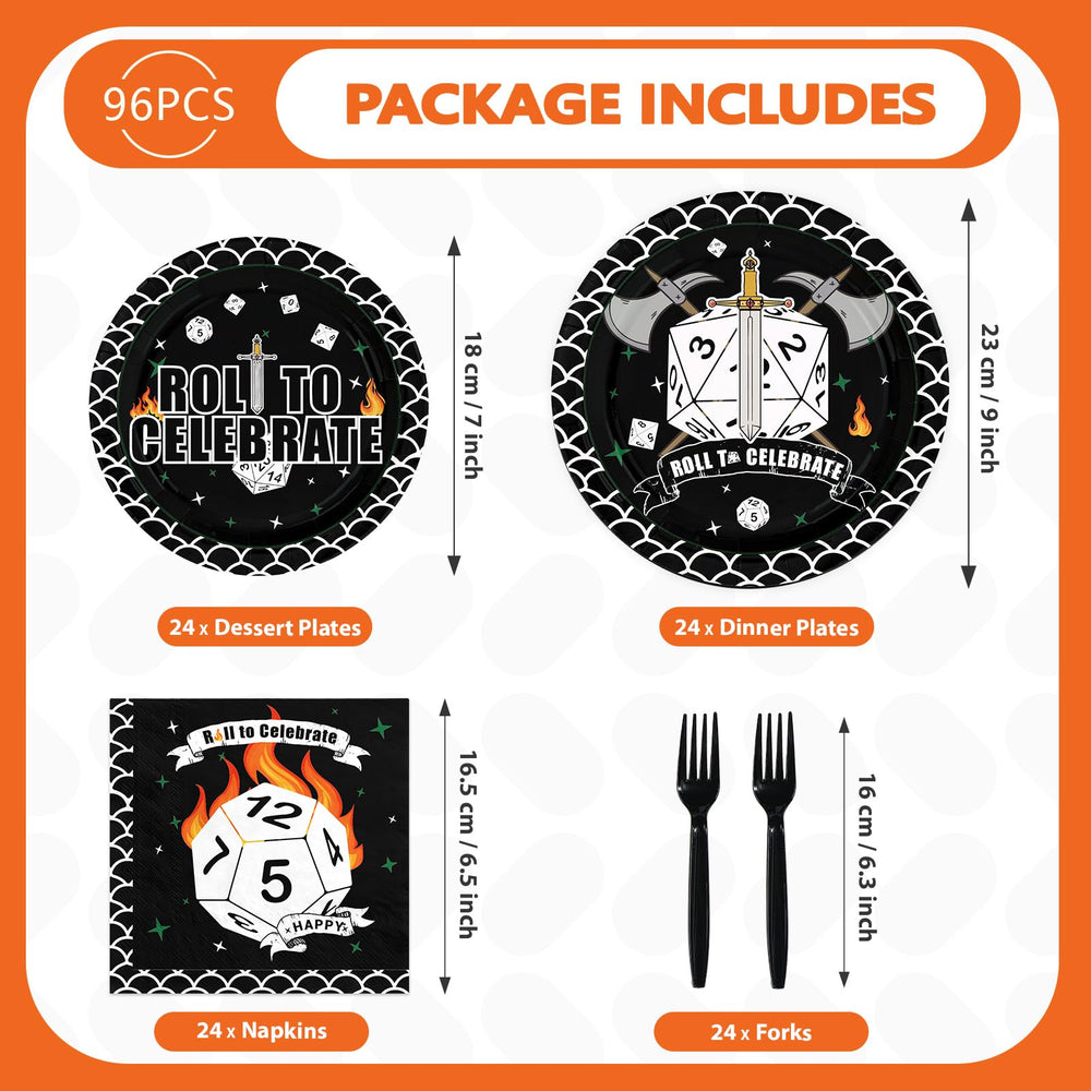 Greencian D20 7-inch plates for dessert, great game-night table styling.
