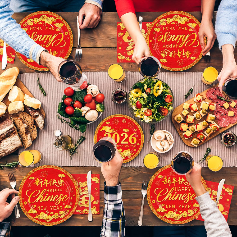 Greencian disposable tableware set simplifies cleanup after celebrations.