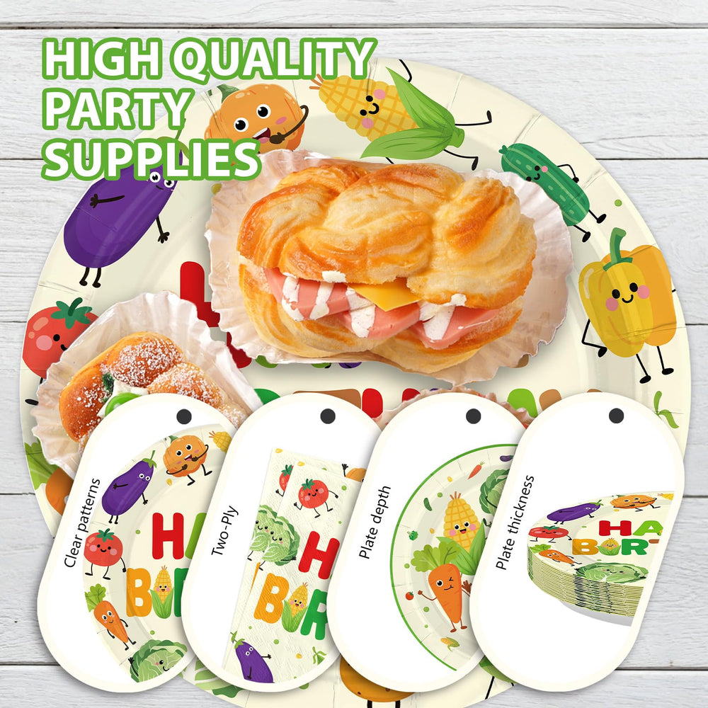 Greencian 'HAPPY BIRTHDAY' design adds festive touch to veggie party.