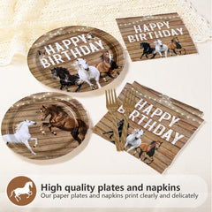 Greencian racing horse napkins provide absorbent protection and easy cleanup after festivities.