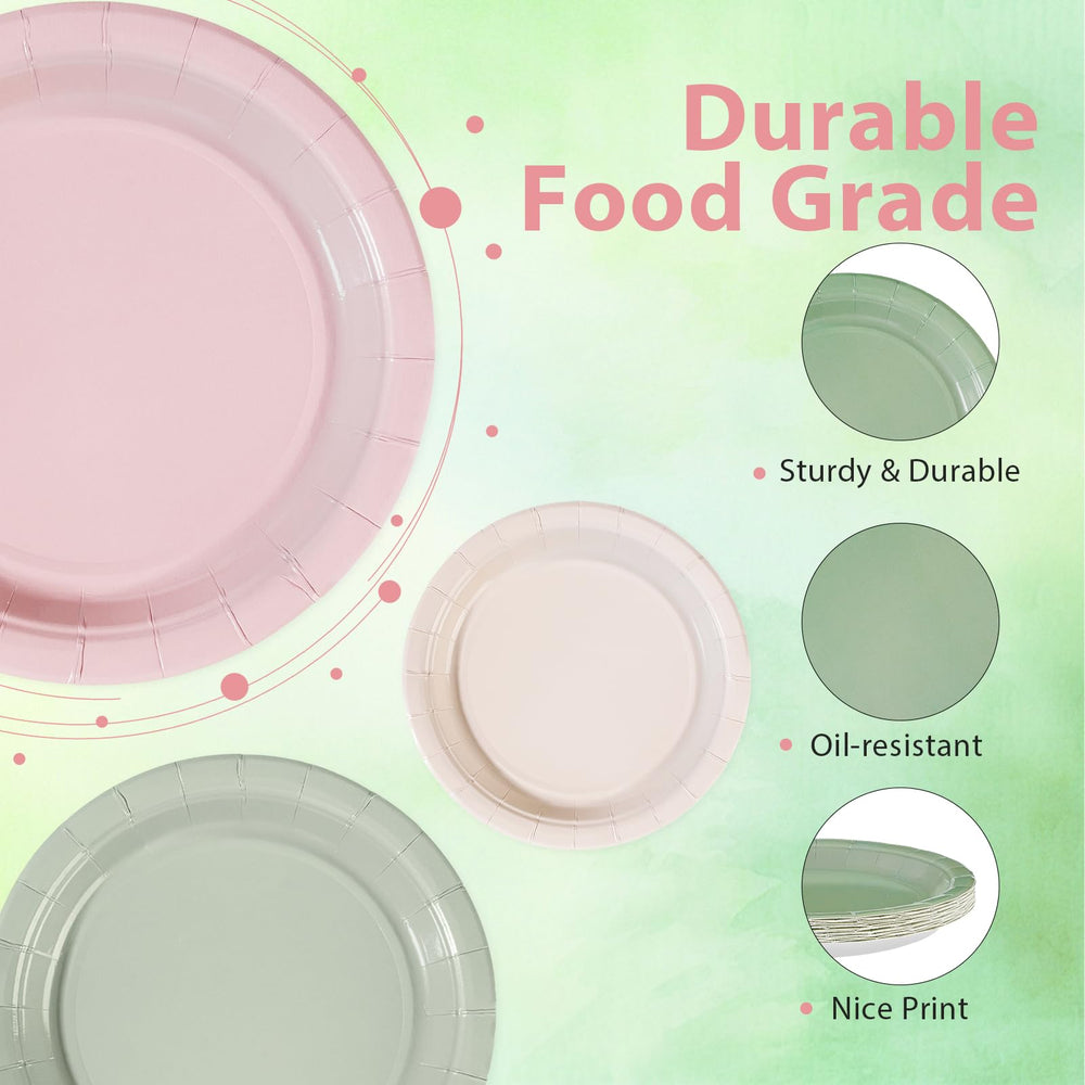 Closeup of Greencian plates showing durable material and leak-resistant design.