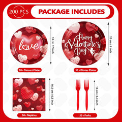 Greencian Valentine dinnerware design showcasing red accents and cupid motifs