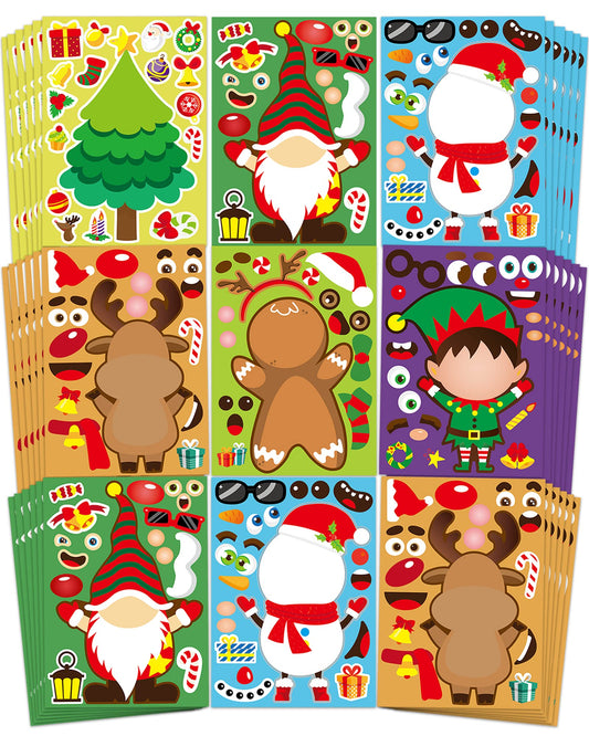Greingways 42-sheets Christmas stickers with gnomes for kid-friendly crafts