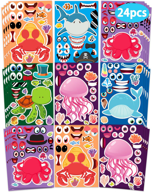 Greingways sea animal sticker sheet with body stickers for creative decorating.