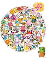 Greingways sticker water bottle pack: 100 unique designs for durable, waterproof decoration.