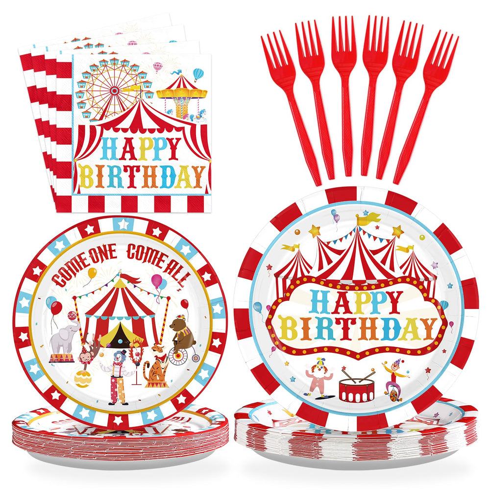 Grencian carnival plates in red and white for bold table styling and easy cleanup.