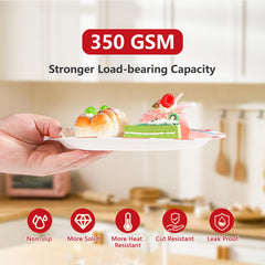 Grencian tableware close-up highlights thick, durable paper.