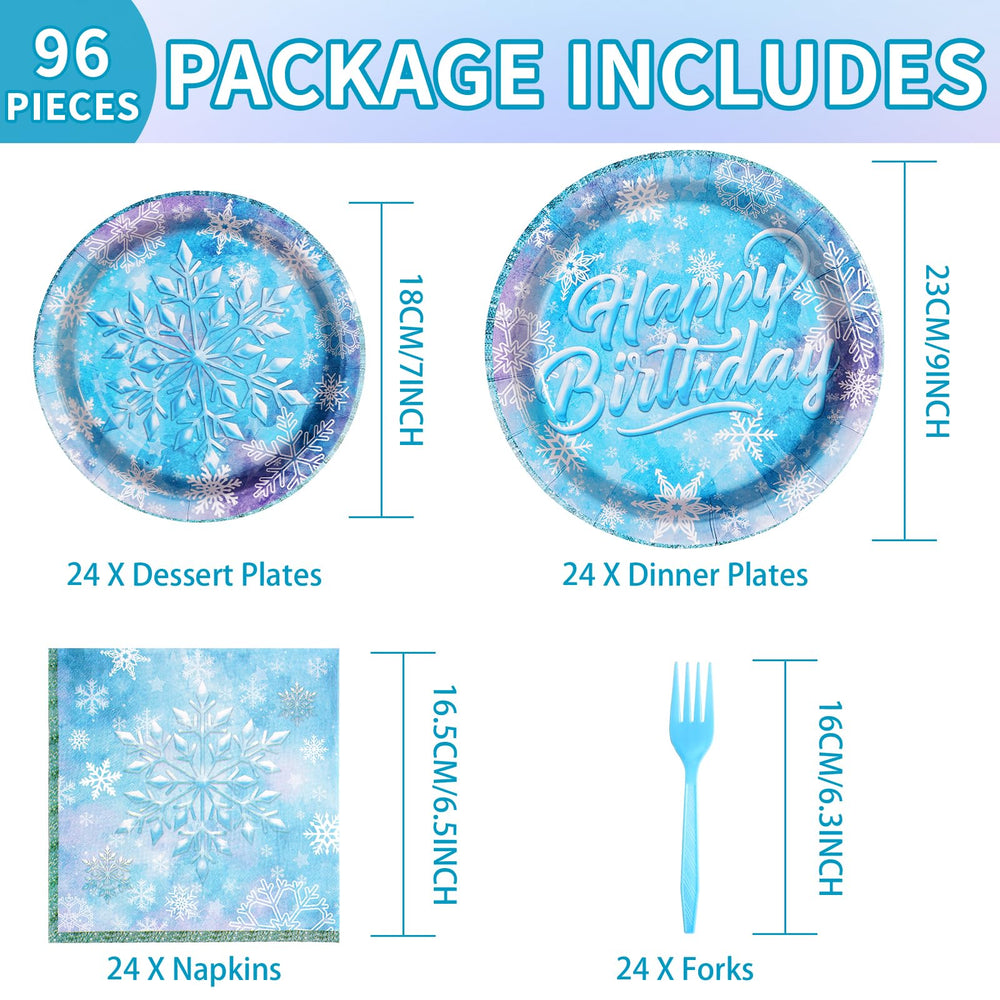 Grencian frozen dessert plates seven-inch with snowflake design for dessert presentation