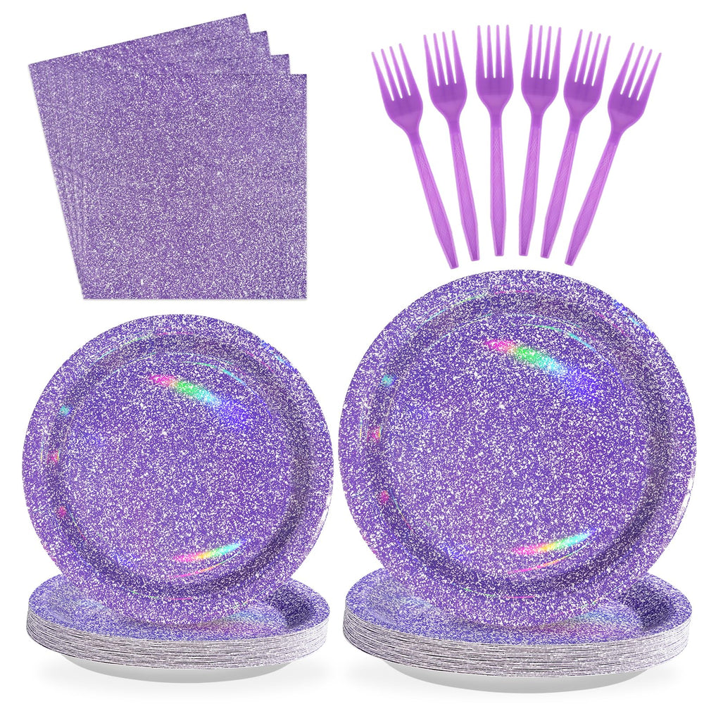 Grencian purple 9-inch plates display vibrant color for a lively party