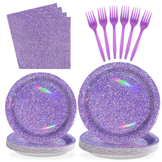 Grencian purple 9-inch plates display vibrant color for a lively party