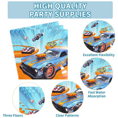 Grencian racing car forks are sturdy plastic for kid-friendly meals.
