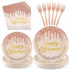 Grencian rose gold retirement plates 9 inch sturdy and elegant for main meals