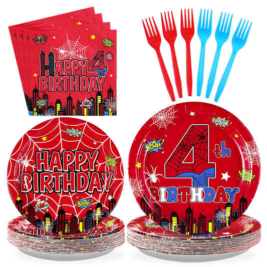 Grencian Spider 9-inch plates for sturdy kid-friendly birthday dining.
