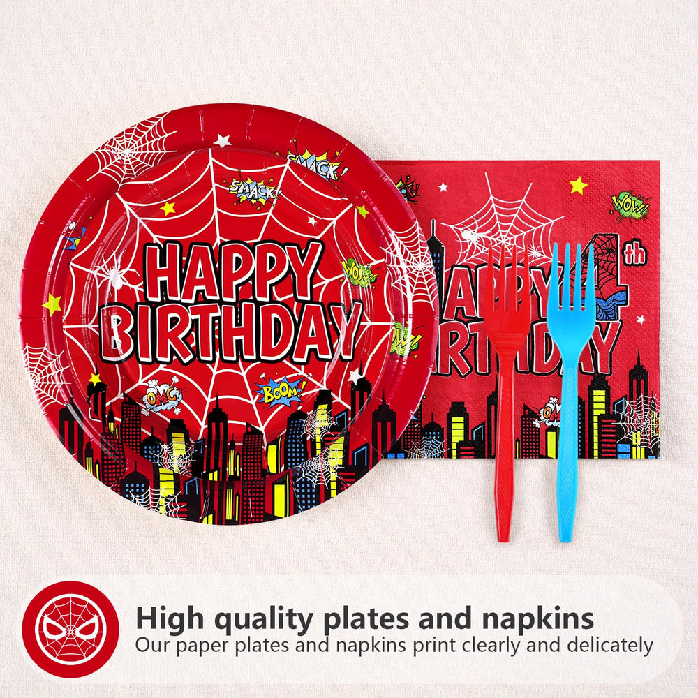 Grencian Spider 2-ply napkins offer soft absorbent cleanup after cake.