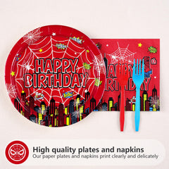 Grencian Spider 2-ply napkins offer soft absorbent cleanup after cake.