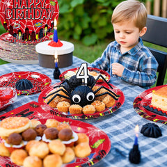 Grencian Spider party table scene enhances theme cohesion across the party.