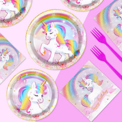 Grencian unicorn banner highlights the Happy Birthday theme for cohesive decor.