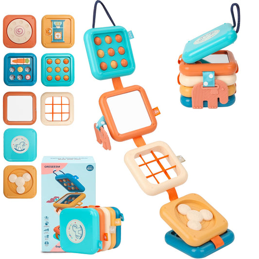 GRESEESM Montessori Busy Board mirror enhances focus and visual exploration.
