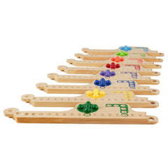 Grhonior Upgraded Pegs and Jokers board top view with vivid colors for quick player identification