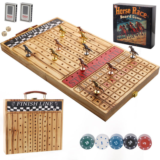 Grhonior wooden finish line board closed for compact storage and travel.