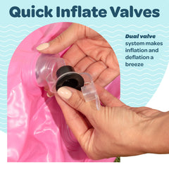 GRIP A POOL quick inflate/deflate valve for fast setup