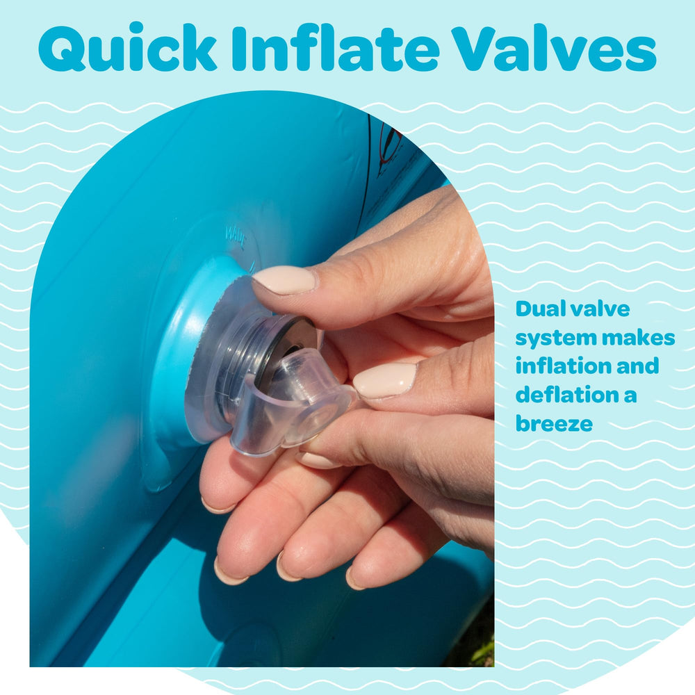 GRIP A POOL easy inflation and flat storage supports travel
